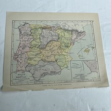 Listing image for 1914 (Print) Map of Spain & Portugal Peninsular War GA #56 Vintage Atlas E