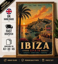 Listing image for Ibiza Travel Poster Cafe Mambo Sunset Print Vintage Spain Wall Art