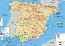 Listing image for Map Of Spain Spanish Maps Poster Print Wall Art Home Decor A0 A1 A2 A3 A4 A5 A6