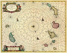 Listing image for Canary Islands 1720s Vintage Style Sea Chart Map - 24x30